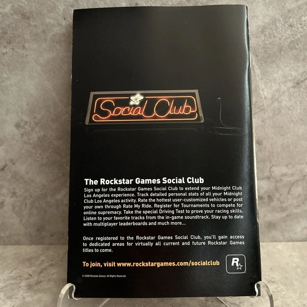 Midnight Club Los Angeles Xbox 360 Manual Only